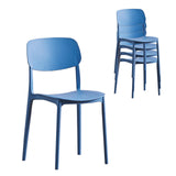 Lot de 4 chaises de salle à manger empilables modernes, ergonomiques sans accoudoirs, légères, avec dossier et siège large, tabouret d'intérieur en plastique pour la maison, le salon, le bureau, le