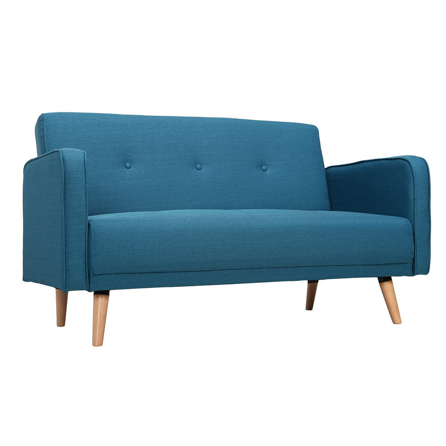 Miliboo Canapé scandinave 2 Places en Tissu Bleu Canard et Bois Clair Ulla Miliboo Canapé scandinave 2 Places en Tissu Bleu Canard et Bois Clair Ulla