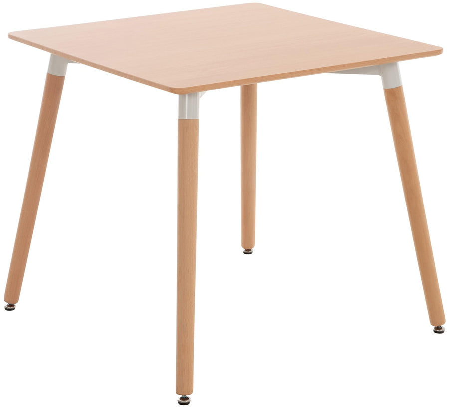 CLP Table De Cuisine Viborg I Table De Salle À Manger Au Design Scandinave pour Le Salon avec Plateau en MDF I Structure en Hêtre, Couleur:Nature, Taille:80 cm