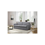 LOUNGITUDE - Agathe - Canapé Convertible - Express - 3 Places - Véritable Matelas - en Tissu - Gris Clair -L178cm