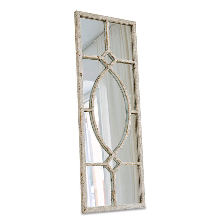 Loberon Millery Miroir - Métal Massif avec Une Patine à l Loberon Millery Miroir - Métal Massif avec Une Patine à l'ancienne - Utilisation Polyvalente, Blanc Vieilli