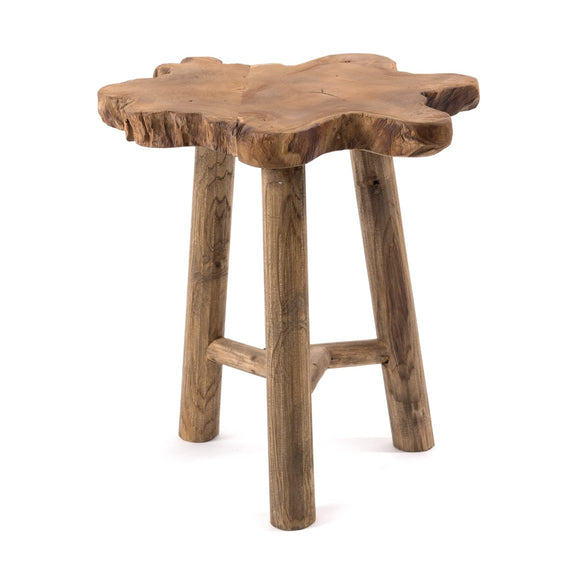 DESIGN DELIGHTS TABOURET en Bois Tree | Acajou, 50x40x30 cm | Tabouret pour Plantes, tabouret en Tronc darbre, Table dappoint, tabouret Racine, Naturel