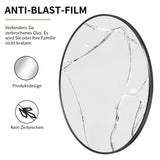 Koonmi Miroir Mural Rond Noir 60 cm avec Cadre en métal brossé pour Salle de Bain, lavabo, Salon, Chambre à Coucher, entrée Murale…