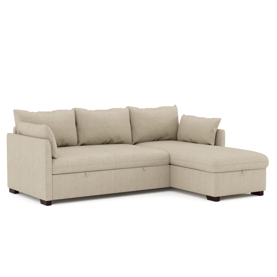 BUDWING Orlando Canapé Convertible d BUDWING Orlando Canapé Convertible d'angle Lit Chaise Longue Coffre Réversible Droite et Gauche Beige