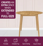 Hallowood Furniture Ledbury Petite Table de Salle à Manger Ronde Pliante en Bois Finition chêne, Table de Cuisine, Table à Manger, Table de Salle à Manger pour la Maison et Le café