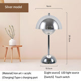 Hryx Lampe Champignon，Lampe De Chevet avec Contrôle Tactile, Lampe De Table en Champignon Dimmable Argent avec ，Chambre À Coucher, Salon, Étude, Chambre d'enfant, Bureau,B