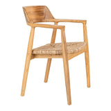 AltoBuy Vancouver - Lot de 4 Chaises en Bois de Sungai et Assise en Paille Naturelle