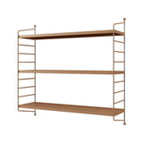 [en.casa] Étagère Murale Meuble de Rangement Flottant à 3 Niveaux avec Cadre Stable Style Industriel Élégant pour Cuisine Salon Chambre Salle de Bains Acier 50 x 60 x 15 cm Marron Clair Mat