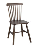 KAYELLES Lot de 2 chaises à barreaux bistrot Vintage Bois Massif Mona (Bois Teinte foncée)