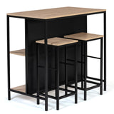 IDMarket - Ensemble Table de Bar îlot Detroit et 2 tabourets Design Industriel