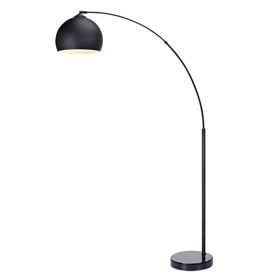 Lampadaire Arquer arc lampe de salon abat-jour pied marbre noir Teamson Home VN-L00013-EU Lampadaire Arquer arc lampe de salon abat-jour pied marbre noir Teamson Home VN-L00013-EU