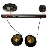 bamyum Lot de 2 Suspension Luminaire Moderne en Bois et Metal, Lustre Salle à Manger Ronde de 30 cm, Lustre Cuisine E27 en Métal, Plafonnier, Lampe pour Chambre, Salon, Couloir, Noir