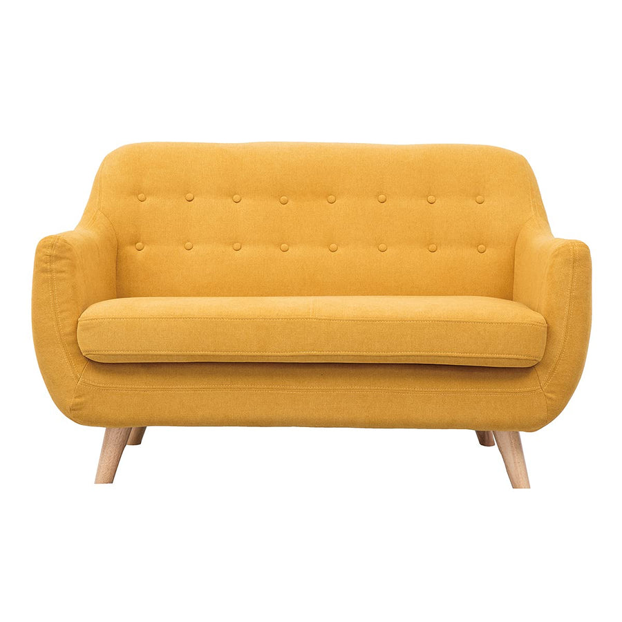 Miliboo Canapé scandinave déhoussable 2 Places en Tissu Effet Velours Jaune Moutarde et Bois Clair YNOK Miliboo Canapé scandinave déhoussable 2 Places en Tissu Effet Velours Jaune Moutarde et Bois Clair YNOK