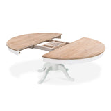 INTENSE DECO SIDONIE - Table Ronde Extensible en Bois 140x190 Blanc