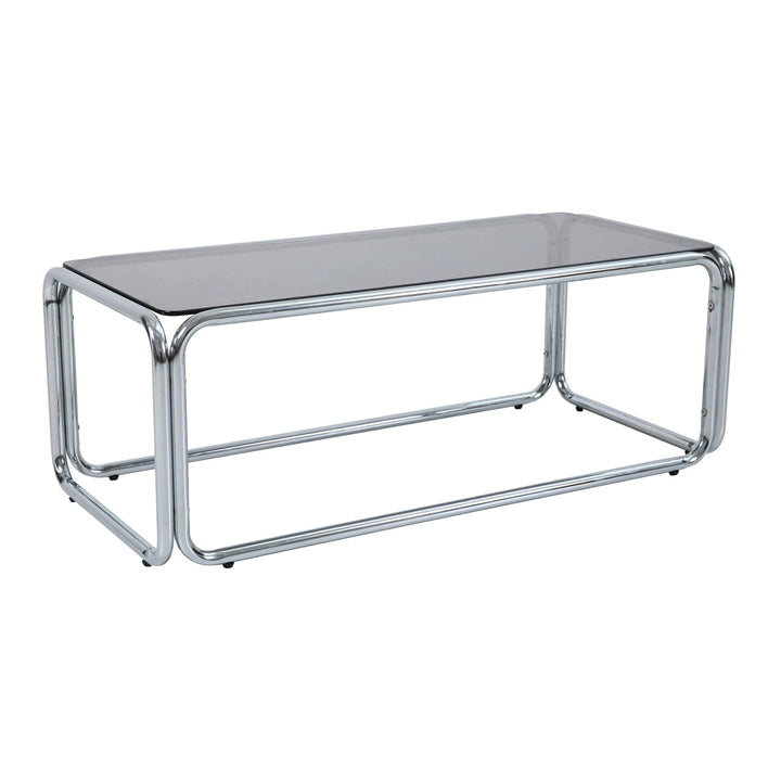Oviala Table Basse rectangulaire L110 cm en métal et Verre trempé Noir