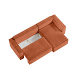 LOUNGITUDE - Canapé d'angle Convertible réversible avec Coffre en Velours côtelé Terracotta