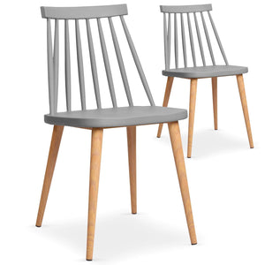 Menzzo Lot de 2 chaises scandinaves Trouville Gris 8311agrey