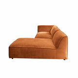 Loberon McLean Canapé au design élégant et intemporel - Rembourrage confortable - Éléments réglables individuellement - Assise - Bois de pin - Bois de bouleau - Polyester - Orange