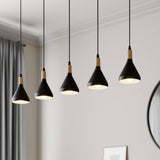 Lindby Suspension Arina à intensité variable (Moderne) en Noir Métal e. a. pour Salon & Salle manger (à 5 lampes, E14), Luminaire, Lampe Plafond, Luminaire Plafonnier, Suspendue
