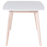 Beliani Table de Salle à Manger 150 x 90 cm en MDF Blanc Mat et Bois d'Hévéa Clair Santos