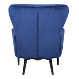 SVITA Arthur Fauteuil de relaxation moderne rembourré en velours Bleu foncé
