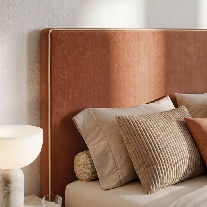 KLAST Tête de Lit Line, Polyester, Mousse Polyuréthane, Contreplaqué, Terracotta, Style Contemporain, Rembourré, 120 x 165 cm KLAST Tête de Lit Line, Polyester, Mousse Polyuréthane, Contreplaqué, Terracotta, Style Contemporain, Rembourré, 120 x 165 cm