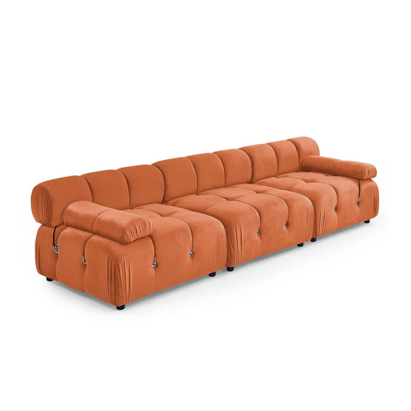 Mobilier-Deco MAYLIS - Canapé 3 Places modulable Velours Orange