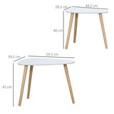 HOMCOM Lot de 2 Tables Basses gigognes Design scandinave Pieds en Bois et Plateau MDF Blanc