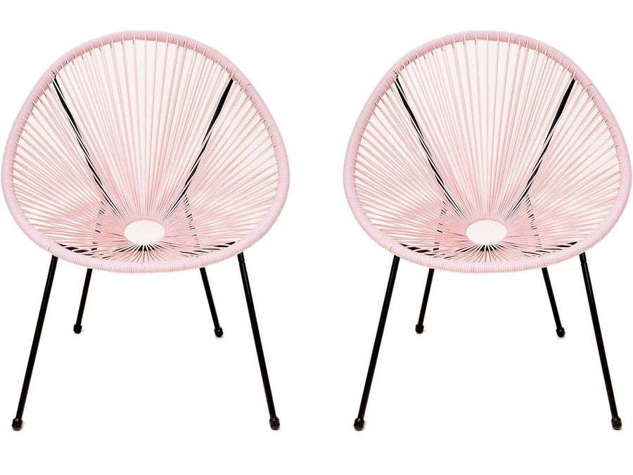 Lot de 2 fauteuils de Jardin Ania - Rose