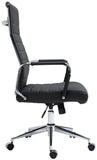CLP Chaise De Bureau Kolumbus en Véritable Cuir I Fauteuil De Bureau Réglable en Hauteur Pivotant Piètement Mécanisme A Bascule Intégré, Couleur:Noir