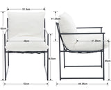 Wahson Lot de 2 Chaise Salle à Manger en Chenille Chaise de Cuisine Moderne Rembourré avec Pieds en Métal, Chaise de Salon avec Accoudoirs pour Salle à Manger/Chambre/Restaurant,Blanc