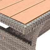 vidaXL Table de Jardin Table de Salle à Manger de Patio Meuble de Repas de Terrasse Table à Dîner d'Extérieur Gris 120x70x66 cm Résine Tressée