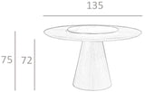 Ángel Cerdá - Table de salle à manger ronde en noyer avec centre rotatif en porcelaine marbre Calacatta - Table de salle à manger moderne et fonctionnelle - Original et polyvalente - Matériaux