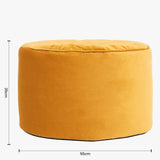 Icon Pouf Rond, Milano, Jaune, Velours, Pouf Repose Pieds, Tabouret Pouf, Salon, Chambre