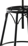 CLP Lot de 2 tabourets de Bar Beam Style Industriel I Hauteur réglable I Siège en Bois et piètement en métal, Couleur:Noir