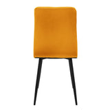 ML-Design Set de 4 Chaise de Salle à Manger, Jaune Moutarde, Revêtement en Velours, Pieds en Métal Noir, avec Dossier Ergonomique, Design Moderne, pour Le Salon Bureau Chambre Cuisine Table à Manger