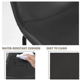 RFIVER Lot de 2 Tabouret de Bar, Chaise de Salle à Manger de Style Vintage Confortable avec Siège en Cuir PU et Base en Métal Robuste pour Cuisine Salon, Noir