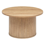 Atmosphera Créateur d'Intérieur - Table Basse Colva Effet Bois - Table d'Appoint pour Chambre, Salon, Bureau - Plateau Déperlant - D70cm x H40cm