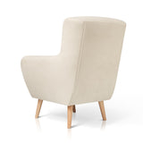 SUENOSZZZ-ESPECIALISTAS DEL DESCANSO Fauteuil nordique IZAN une place, fauteuil tapissé en tissu anti-taches, couleur beige