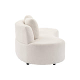 sweeek - Canapé Virgule 3 Places en Tissu Bouclette Forme Organique - Wave L 232 x P 97 x H 68cm