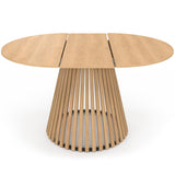IDMarket - Table à Manger Extensible Ronde Carmen 110-150 cm Lattes Bois