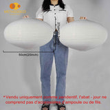 METHEDEECO Ensemble de 2 abat-jours en lin bohème, abat-jours suspendus faits à la main, diamètre 50 cm, ovale, abat-jour minimaliste en tissu pour salon, chambre, couloir et salle à manger