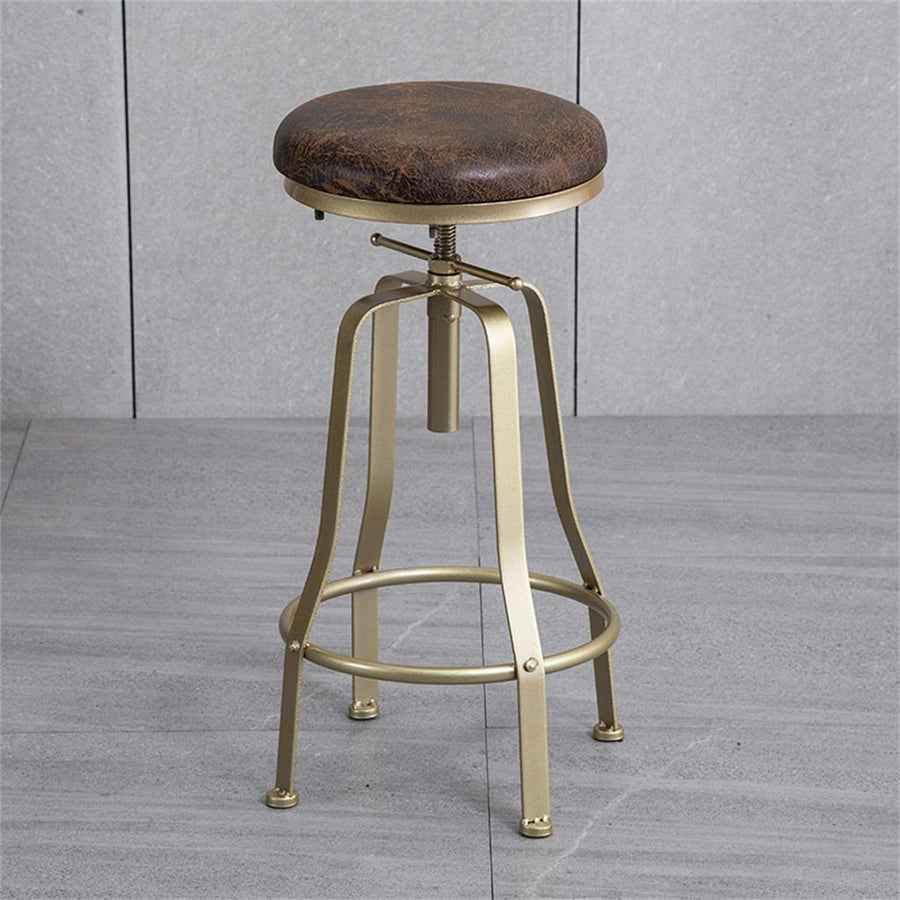 Knjlwa Bar pivotant Industriel Tabouret, Tabouret Pub Cuisine Rustique Vintage for Le Petit déjeuner Bar, comptoir, Cuisine et Maison Hauteur Ajustable Max.Charge 60~200 kg 80cm, avec des Jambes d'or