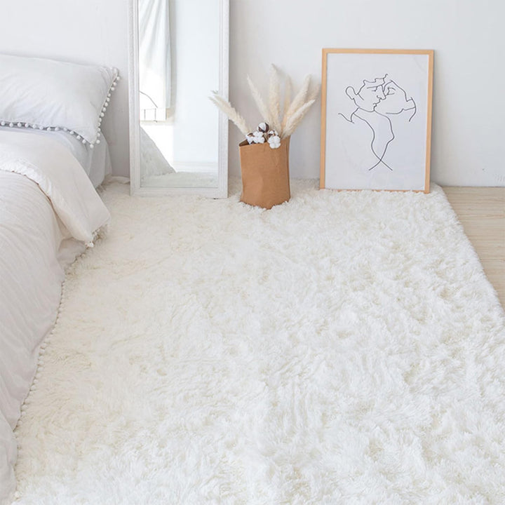 Swsen Tapis Salon Shaggy Longs Super Doux - Shaggy Tapis Moelleux Dessous Antidérapant - Tapis Chambre Lavable Moderne à Poils Longs 160x200 cm, Blanc Swsen Tapis Salon Shaggy Longs Super Doux - Shaggy Tapis Moelleux Dessous Antidérapant - Tapis Chambre Lavable Moderne à Poils Longs 160x200 cm, Blanc