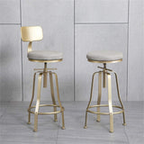 Knjlwa Bar pivotant Industriel Tabouret, Tabouret Pub Cuisine Rustique Vintage for Le Petit déjeuner Bar, comptoir, Cuisine et Maison Hauteur Ajustable Max.Charge 60~200 kg 80cm, avec des Jambes d'or