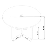 [en.casa] Table Basse de Salon avec Plateau Rond Table d'Appoint Style Intemporel Bout de Canapé pour Salle de Séjour Chambre Bureau Panneau de Particules 80 x 42 cm Effet Chêne