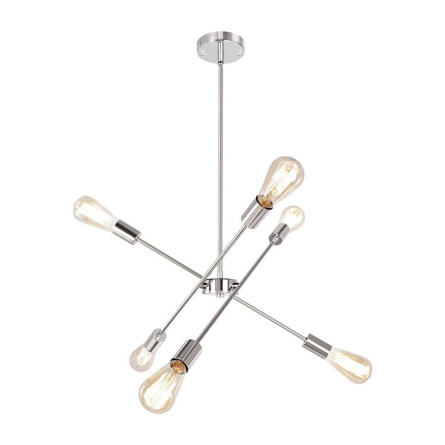 JHLBYL Moderne Spoutnik Plafonnier Vintage Chrome Métal 6 Lumières Lustre Nordique Argent Pendentif Luminaires pour Salon Chambre Salle à Manger JHLBYL Moderne Spoutnik Plafonnier Vintage Chrome Métal 6 Lumières Lustre Nordique Argent Pendentif Luminaires pour Salon Chambre Salle à Manger