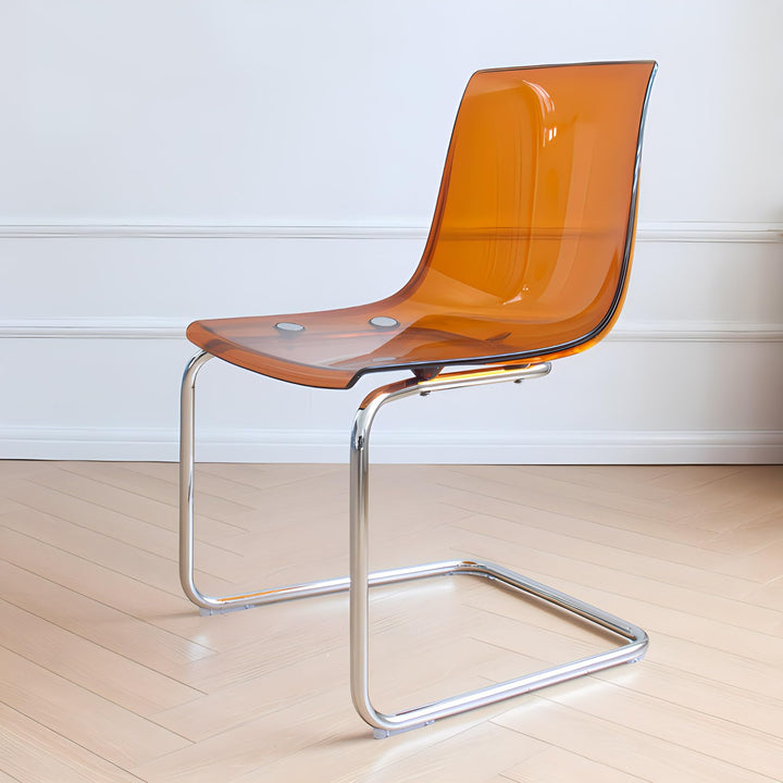 Chaise de salle à manger transparente, chaise de cuisine moderne avec siège transparent, chaises d Chaise de salle à manger transparente, chaise de cuisine moderne avec siège transparent, chaises d'appoint d'appoint en acrylique avec cadre en acier chromé pour salle à manger, salon