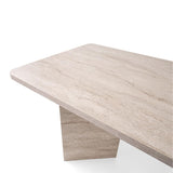 Calicosy – Table à Manger Rectangulaire L180 cm en Bois – Design Moderne avec 2 Pieds Pleins – L180 x P90 x H77 cm – Table Familiale 4 à 6 Personnes – Modèle Ava