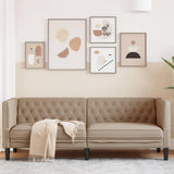 Gecheer Canapé à 3 Places Chesterfield Cappuccino Similicuir, Canapé de Salon pour Bureau à Domicile, Appartement, Petit Espace